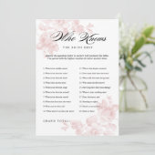 Carte Jeu de Baby Shower | Floral Vintage (Debout devant)