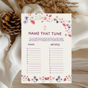 Carte Jeu de Baby Shower Mariage Floral Boho Moderne Nom