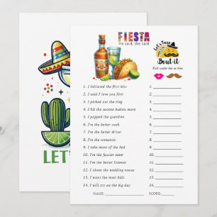 Carte Jeu de Baby Shower Mariage "Il a dit, Elle a dit"