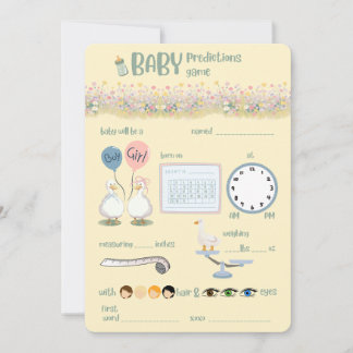 Carte Jeu de baby shower pour bébé oie / oie maman