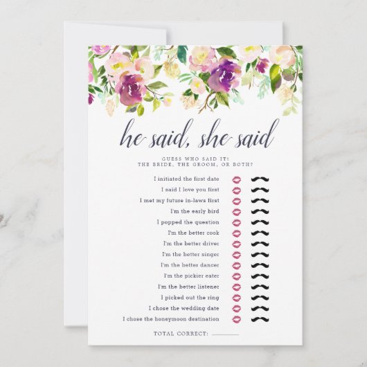 Carte Jeu de Baby Shower Recto-Verso Vibrant Bloom (Devant)