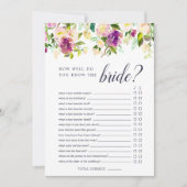 Carte Jeu de Baby Shower Recto-Verso Vibrant Bloom (Devant)