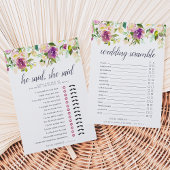 Carte Jeu de Baby Shower Recto-Verso Vibrant Bloom