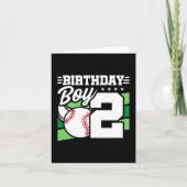 Carte Jeu de baseball 2 ans Thème 2ème anniversaire Garç (Devant)