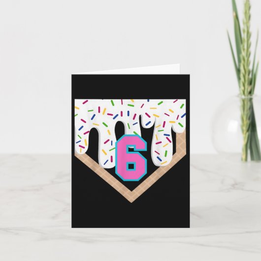 Carte Jeu de baseball 6e anniversaire Accueil Plate Boys (Devant)