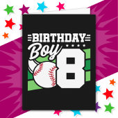 Carte Jeu de baseball 8 ans Thème 8 anniversaire Garçon
