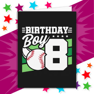Carte Jeu de baseball 8 ans Thème 8 anniversaire Garçon