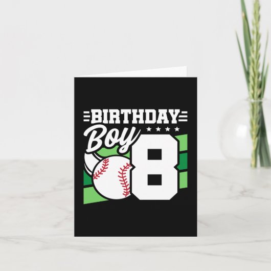 Carte Jeu de baseball 8 ans Thème 8 anniversaire Garçon (Devant)
