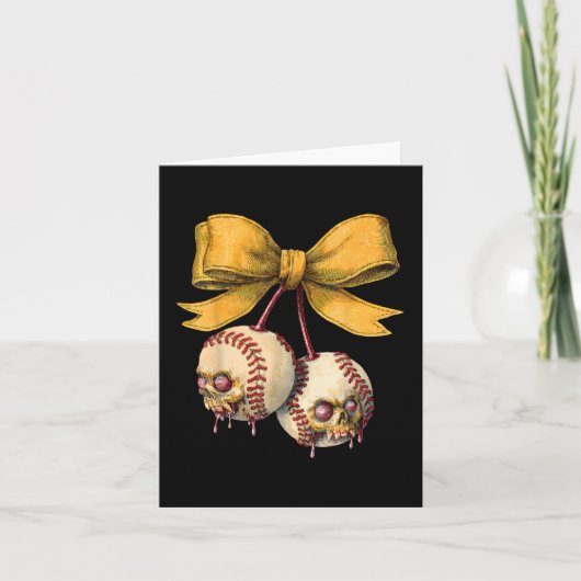 Carte Jeu de baseball Coquette Bow Jour Halloween Femmes (Devant)