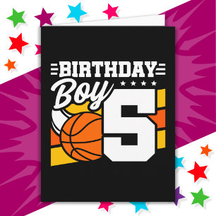 Carte Jeu de basket-ball 5 ans Thème 5ème anniversaire G