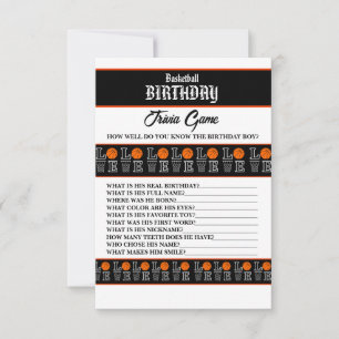 Carte Jeu de basket-ball Anniversaire de basket-ball