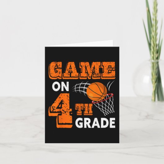 Carte Jeu De Basket De 4E Année Retour À L'École Fun Gi (Devant)