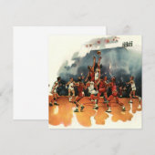 Carte Jeu De Basketball vintage, Joueurs De Basketball (Devant / Derrière)