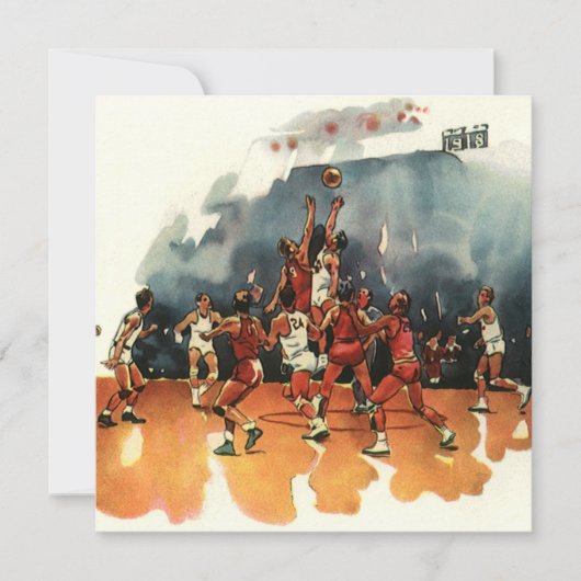 Carte Jeu De Basketball vintage, Joueurs De Basketball (Devant)