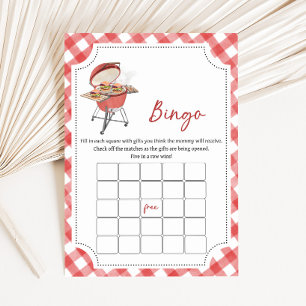 Carte Jeu de bingo Baby Shower Red Burger BBQ