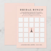 Carte Jeu de bingo de mariage Paris Élégance pour enterr (Devant / Derrière)