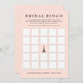 Carte Jeu de bingo de mariage Paris Élégance pour la fêt (Devant / Derrière)
