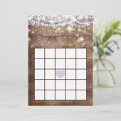 Carte Jeu de Bingo pour une Fête de Mariage Rustique (Debout devant)