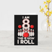 Carte Jeu de Bowling 8 ans 8e anniversaire C'est comment (Fleur jaune)