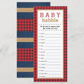 Carte Jeu De Brouillard, Jeu De Baby shower, Petit Homme (Devant / Derrière)