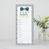 Carte Jeu De Brouillard, Jeu De Baby shower, Petit Homme (Debout devant)