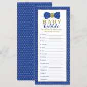 Carte Jeu De Brouillard, Jeu De Baby shower, Petit Homme (Devant / Derrière)