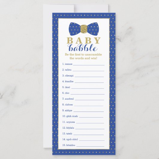 Carte Jeu De Brouillard, Jeu De Baby shower, Petit Homme (Devant)
