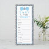 Carte Jeu De Brouillard, Jeu De Baby shower, Petit Homme (Debout devant)