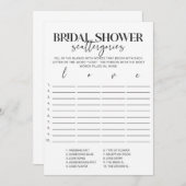 Carte Jeu de catégories de Fêtes des mariées minimales (Devant / Derrière)