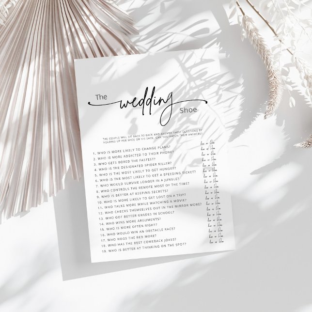 Carte Jeu de chaussures Mariage imprimable (Créateur téléchargé)
