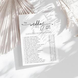 Carte Jeu de chaussures mariage, jeu de Fêtes des mariée
