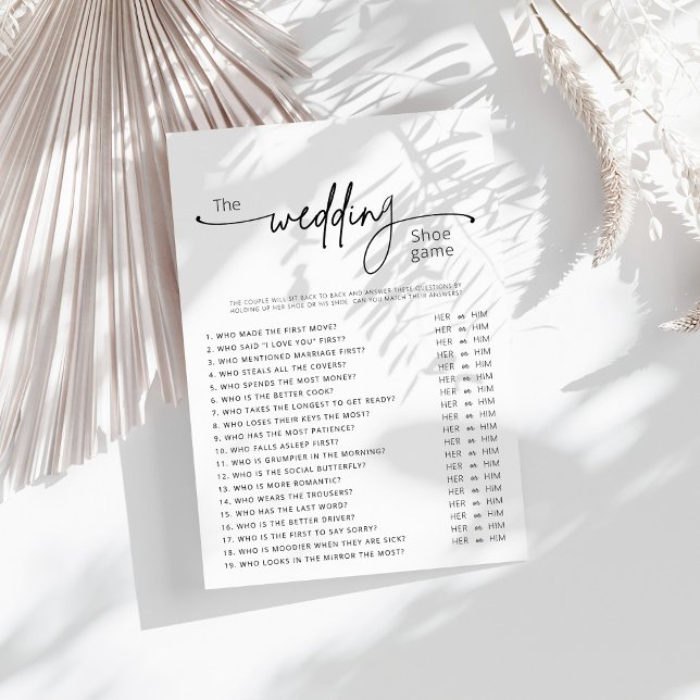 Carte Jeu de chaussures mariage, jeu de Fêtes des mariée (Créateur téléchargé)