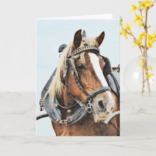 Carte Jeu de cheval en harnais (Fleur jaune)