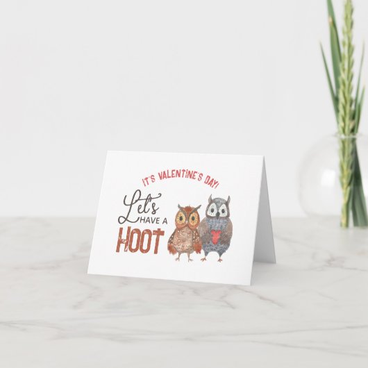 Carte Jeu de Chouette de la Saint-Valentin Faisons un pe (Devant)