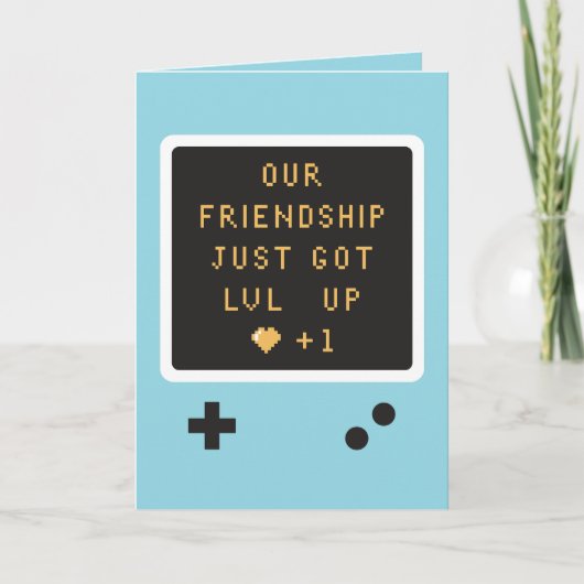 Carte Jeu de console d'anniversaire Niveau d'amitié Une  (Devant)