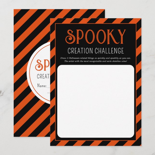 Carte Jeu de dessin de fête d'Halloween (Devant / Derrière)