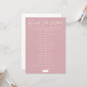 Carte Jeu de devinette de douche de mariée rose téléchar (Devant/Arrière en situation)