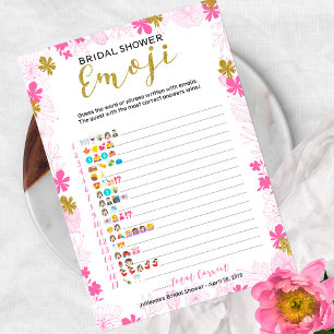 Carte Jeu de devinette Emoji pour enterrement de vie de