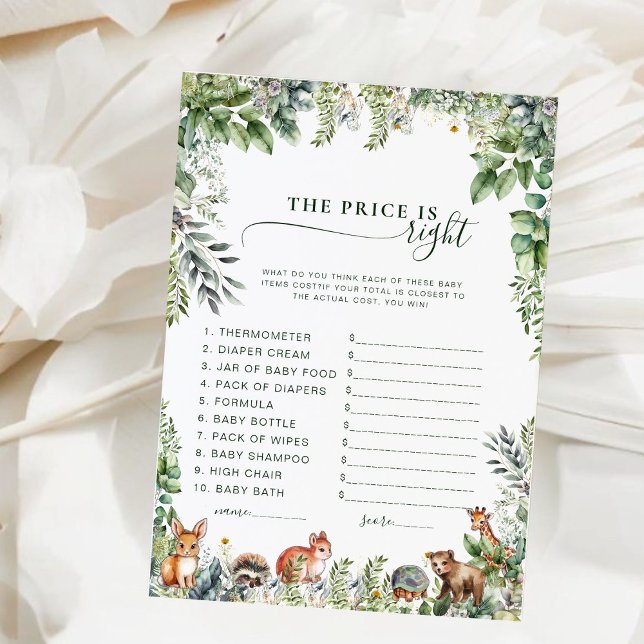 Carte Jeu de devinette sur le Baby shower des bois (Créateur téléchargé)