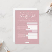 Carte Jeu de douche de mariage Rose Pink téléchargeable (Devant/Arrière en situation)