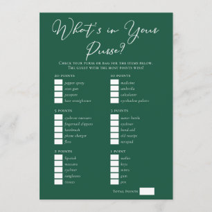Carte Jeu de douche de mariée à télécharger Sac Vert