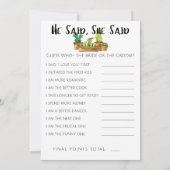 Carte Jeu de douche de mariée cactus rustique double fac (Dos)