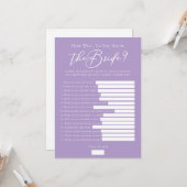 Carte Jeu de douche de mariée téléchargeable lilas viole (Devant/Arrière en situation)