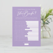 Carte Jeu de douche de mariée téléchargeable lilas viole (Debout devant)