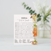 Carte Jeu de douche nuptiale chute citrouille mot de rec (Debout devant)