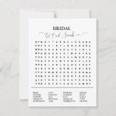 Carte Jeu de douche nuptiale jeu de recherche mot modern (Devant)