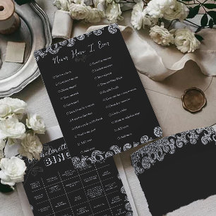 Carte Jeu de fête de Bachelorette gothique Never Have I
