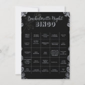Carte Jeu de fête de Bachelorette gothique noir floral B (Devant)