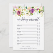 Carte Jeu de fête de douche de mariée recto-verso Vibran (Dos)