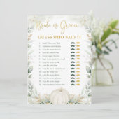 Carte Jeu de Fête des mariées Citrouille d'automne de ma (Debout devant)